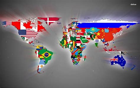 1920x1080px, 1080P free download | Map and Flags, 3d, cgi, flags, world ...