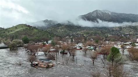 Rivers Swelling In California Towns Due To Heavy Rain From Atmospheric River Storm - Videos from ...