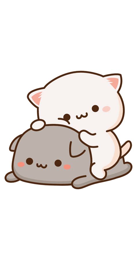 Cute Mochi Mochi Friends Cats Sticker | Cute anime cat, Cute bear ...