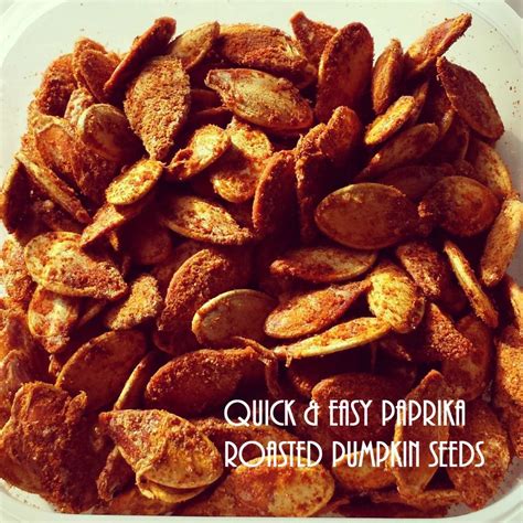 Quick and Easy Paprika Roasted Pumpkin Seeds Recipe from jenniestamp.com | Pumpkin seed recipes ...