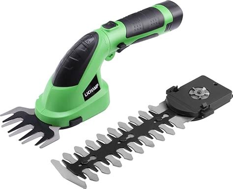 Lichamp 2-in-1 Electric Hand Held Grass Shear Hedge Trimmer Shrubbery Clipper Cordless Battery ...