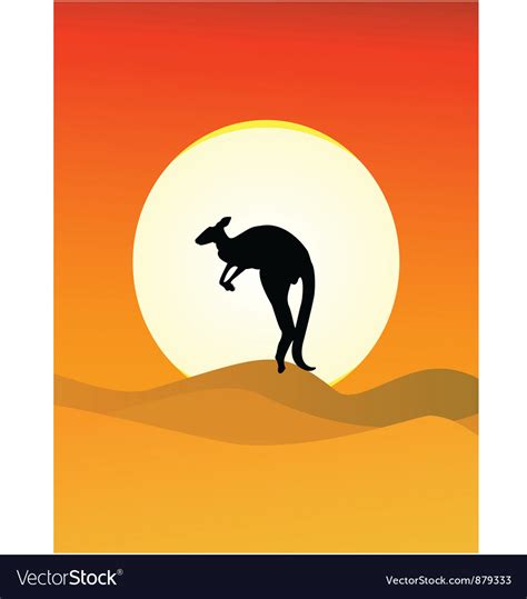 Kangaroo sunset Royalty Free Vector Image - VectorStock