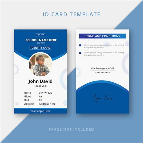 Premium Vector | School id card template