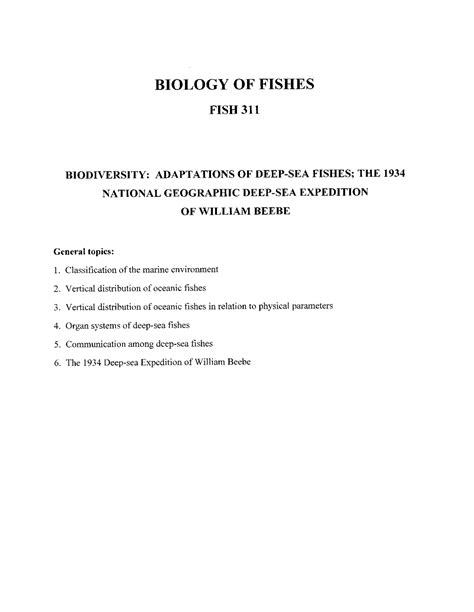 Biodiversity Adaptations of Deep-Sea Fishes - Biology of Fishes | FISH ...