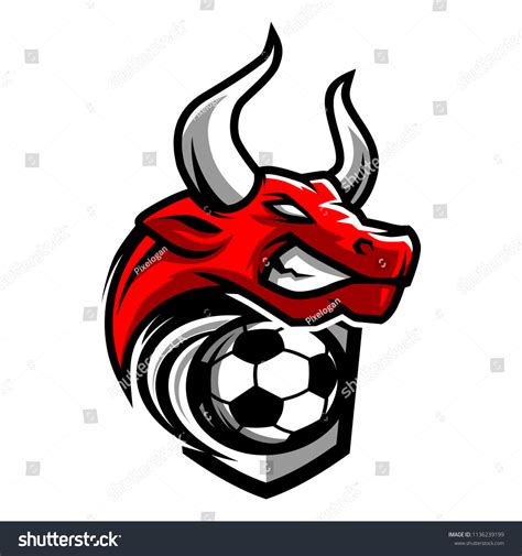 Football Bull Team Logo Stock Vector (Royalty Free) 1136239199 | Shutterstock