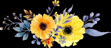 Download Watercolor Yellow Flowers Arrangement | Wallpapers.com