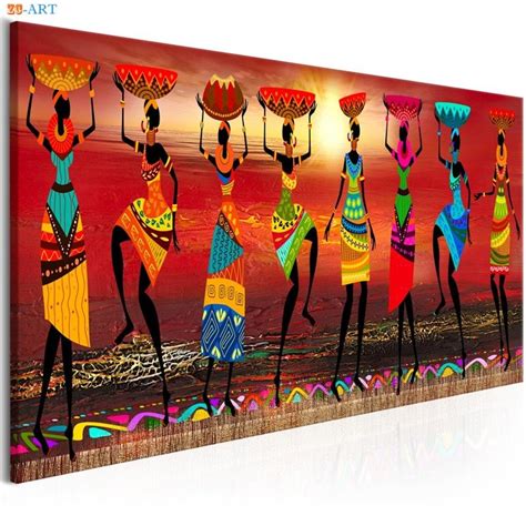 African Women Dancing Tribal Wall Art | Walling Shop