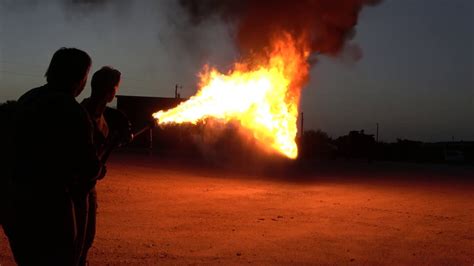 'Firing' a Vietnam War era Flamethrower in 4K + Slo-Mo at Drivetanks.com in TX - YouTube