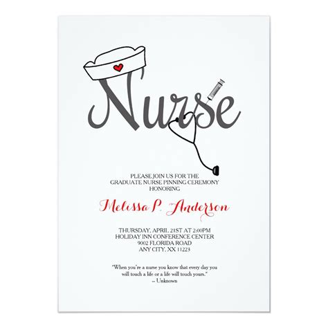 Nurse Pinning Ceremony Invite, fun RN graduation Invitation | Zazzle ...