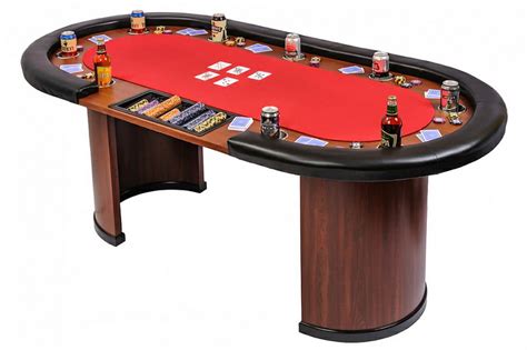 9 Person Casino Poker Table with Dealer Position - Red Top (SB9-RED)