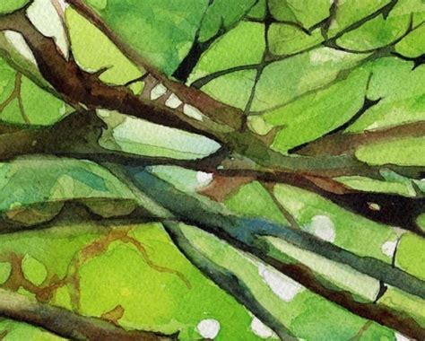 Zen Nature Abstract Green Art Print of My Watercolor Painting - Etsy