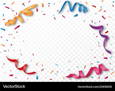 Colorful ribbon and confetti Royalty Free Vector Image