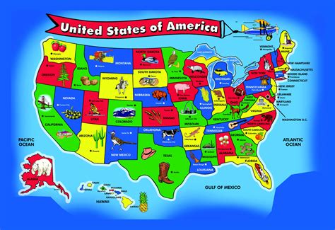 Childrens Map Of The United States - Living Room Design 2020