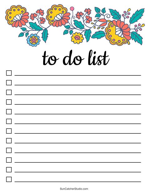 To Do List (Free Printable PDF Templates) – Things To Do – DIY Projects, Patterns, Monograms ...