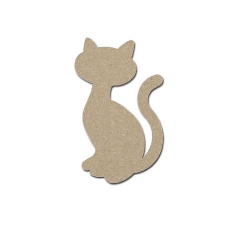 Cat Shape Unfinished Wood Cutouts Animal Crafts Variety of Sizes ...