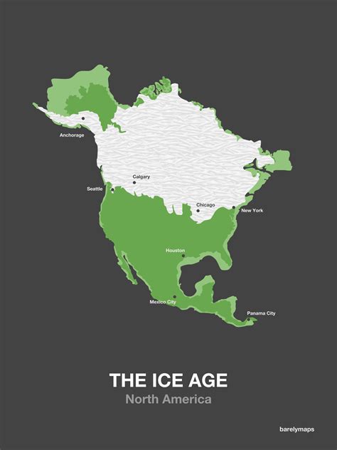 Map : The Ice Age: Glaciers, Old Coastline, and Modern Coastline + Cities - Infographic.tv ...