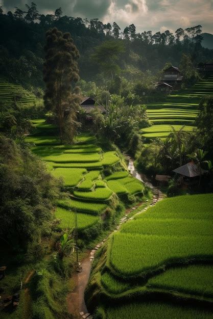 Premium AI Image | The rice terraces of ubud, bali