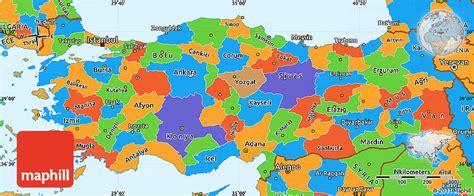 Political Simple Map of Turkey