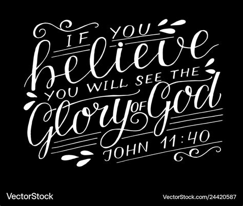 Hand lettering with bible verse if you believe Vector Image