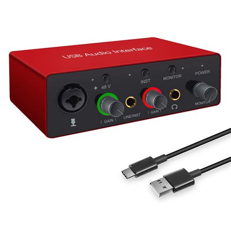 Buy USB Audio Interface with Mic Preamplifier XLR audio interface 48v for streaming Support ...