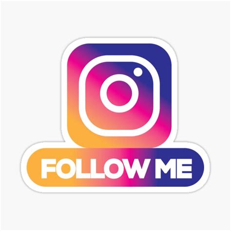 "follow me Instagram logo design " Sticker for Sale by one-for-store | Redbubble