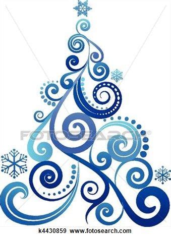 Blue Christmas tree Clip Art | k4430859 | Blue christmas tree, Christmas tree painting ...