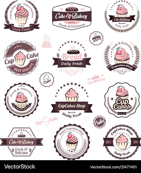 Cupcake and bakery logo design template Royalty Free Vector