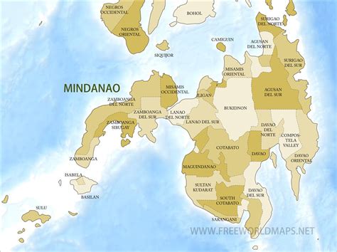 Map Of Mindanao Provinces And Cities - Map Of West