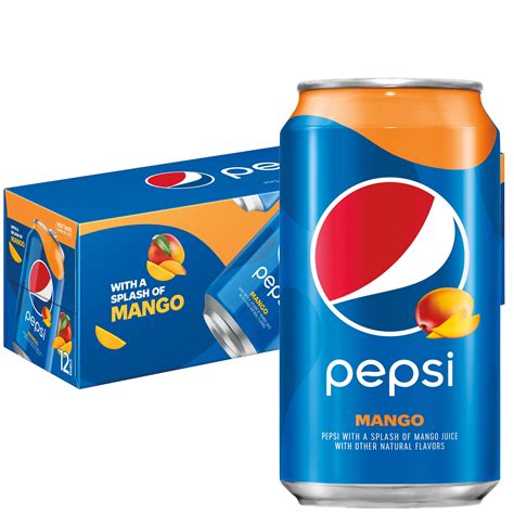 Pepsi Cola Mango Soda Pop, 12 oz, 12 Pack Cans - Walmart.com