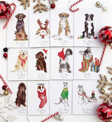 Dog Christmas Cards Dog Card Christmas Card Pack the 12 | Etsy