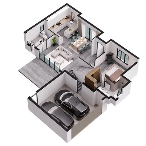 3D floor plans with dimensions - House Designer