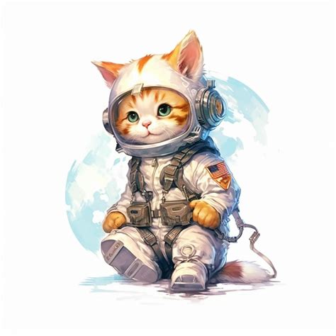 Premium AI Image | A cat in a space suit