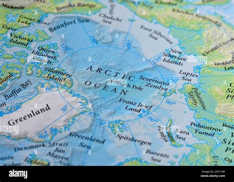 Arctic Ocean map Stock Photo - Alamy