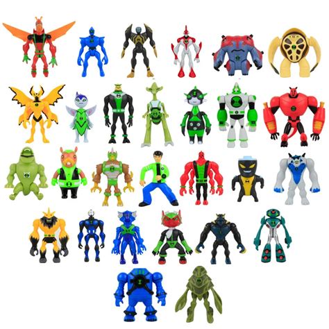 28Pcs/Set Cartoon Ben 10 Toys Ben Tennyson With Light PVC Ben10 Alien Action Figure Collectible ...