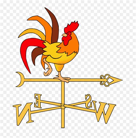 Weather Vane Wind Direction Indicator - Rooster Weathervane Clipart - FlyClipart