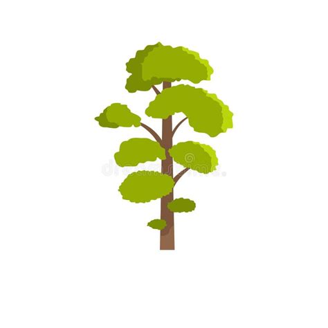 Elm tree icon, flat style stock vector. Illustration of natural - 107141066