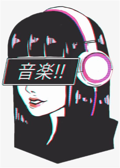 Anime Sticker - Aesthetic Music Art - Free Transparent PNG Download - PNGkey