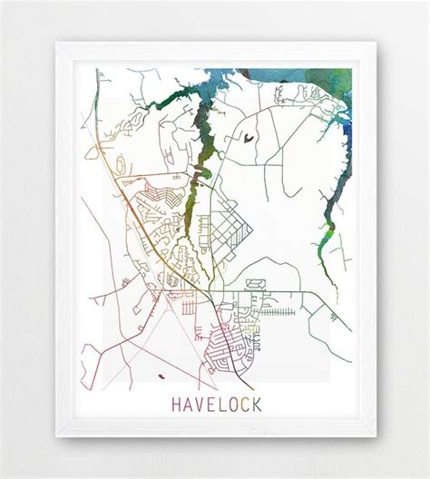 Havelock Urban Map Poster Havelock Street Print Watercolor