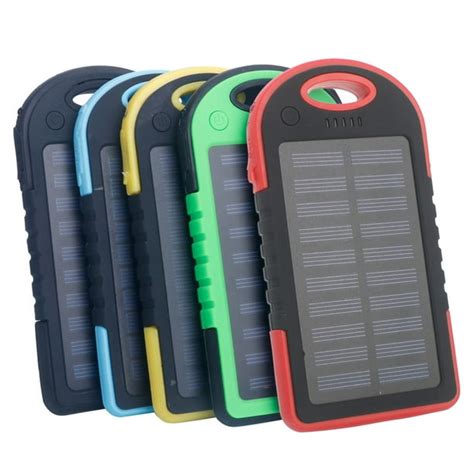 5000 mAh Portable Solar Power Bank & Charger for cell phone, tablet, laptop or USB portable ...