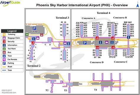 Phx airport terminal map - Phx terminal map (Arizona - USA)