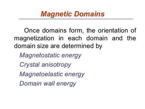 Magnetic domain and domain walls