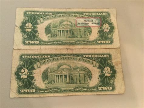 2 1953 - A $2 Two Dollar Bills Red Seal, United States Note, 1953a