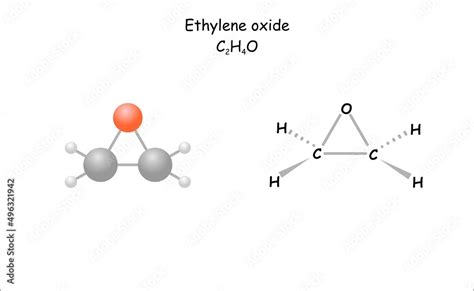 Stylized molecule model/structural formula of ethylene oxide. Stock Vector | Adobe Stock