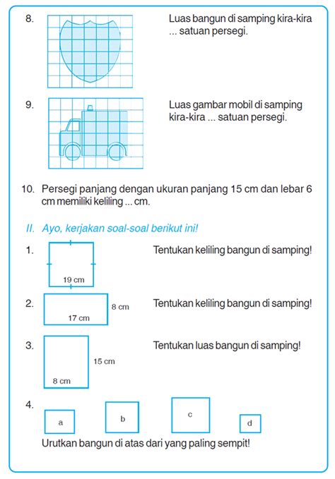 Kumpulan Soal Luas Dan Keliling Persegi Dan Persegi Panjang Word - Riset