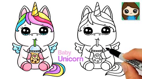 How To Draw A Cute Cartoon Unicorn