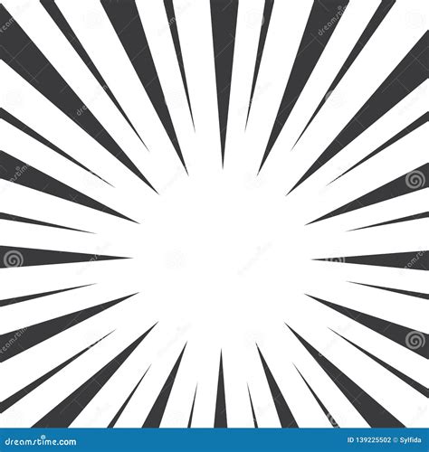 Black and White Pop Art Background with Sunbeams. Vector Illustration Stock Illustration ...