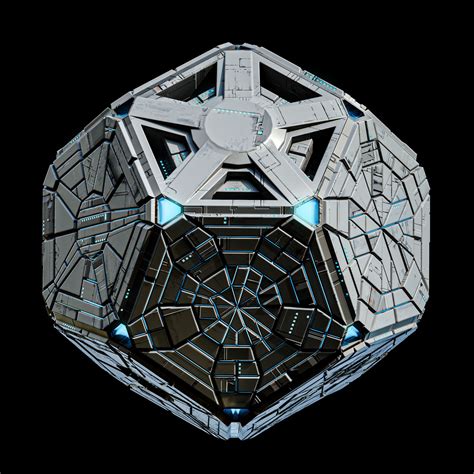 3D model Geometrical Spacecraft Hedra Sphere Round Sci-Fi Space Station VR / AR / low-poly ...