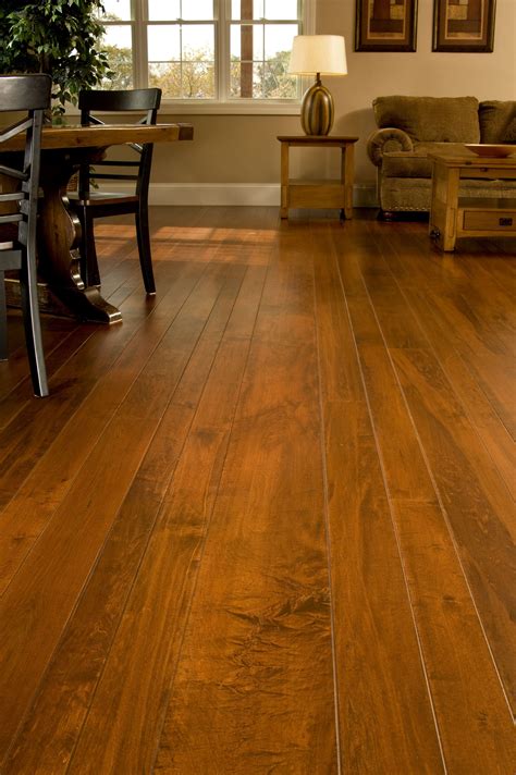 Brown Maple Hardwood Flooring in a Living Room