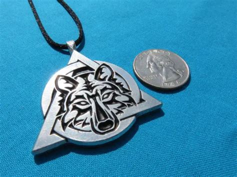 New Arrival Tribal Wolf Therian Symbol Otherkin Large Silver enamel Pendant-in Pendants from ...