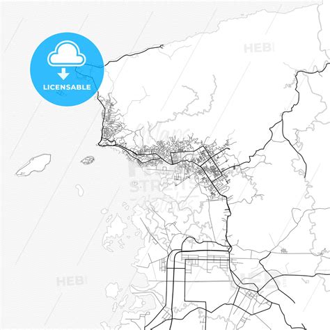 Vector PDF map of Sorong, Indonesia - HEBSTREITS